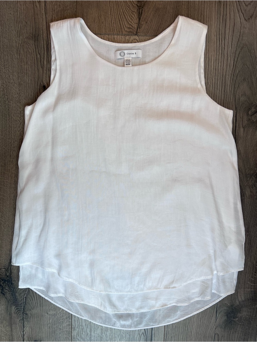 White Layered Sleeveless Tank - Med.
